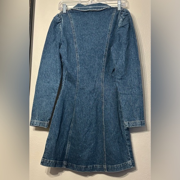 FLAWED NWT Reformation Kensington Denim Mini Dress Newport Blue Size 2 - Picture 9 of 12